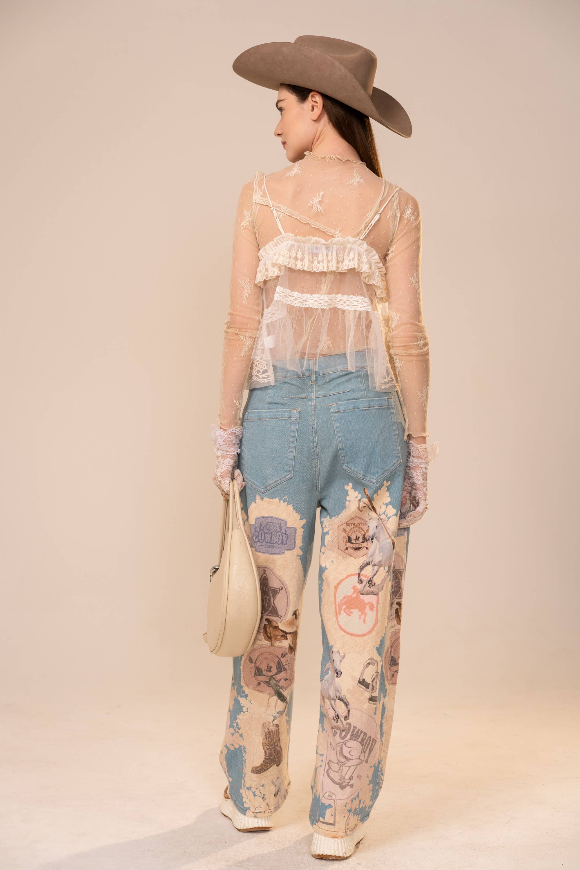 Western Patch Loose Jeans