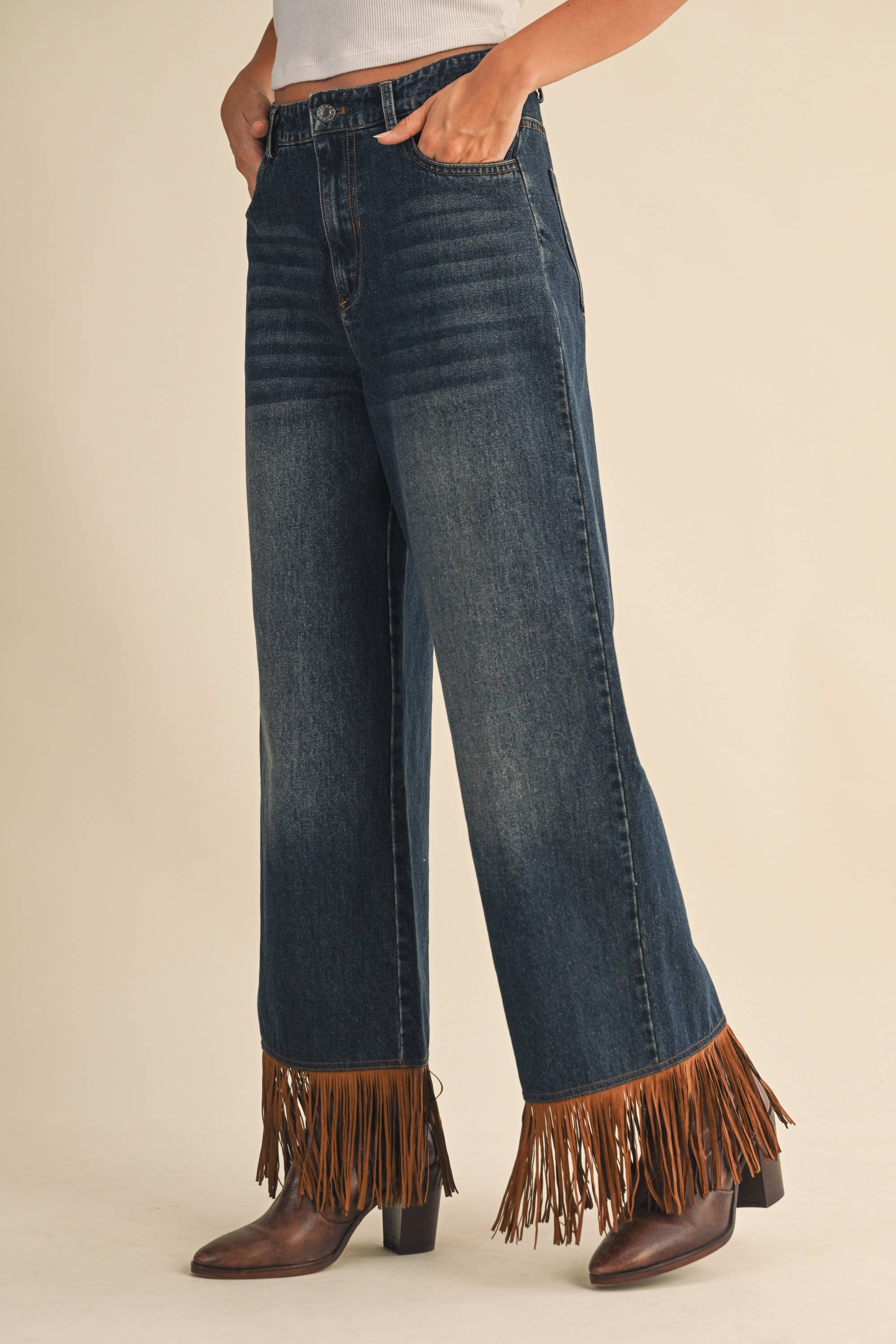 Fringe Bottom Jeans