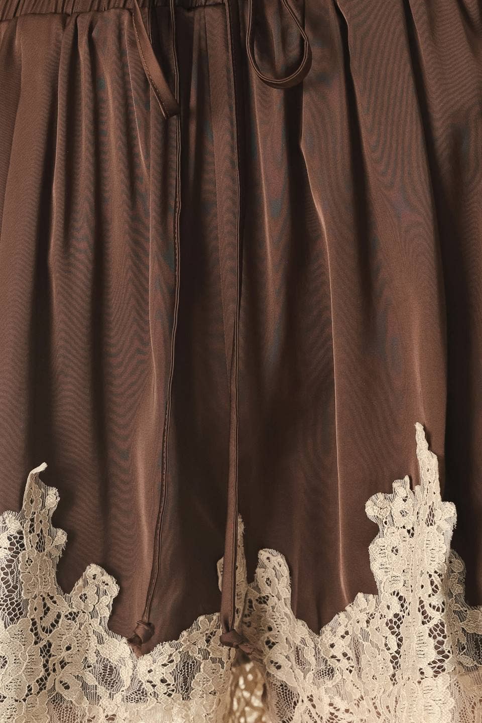 Brown Lace Satin Short