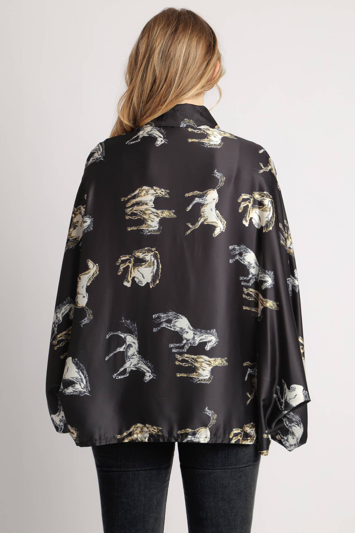 Stockyards Printed Satin Blouse