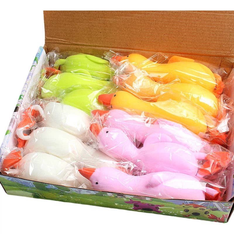 Cartoon Solid Duck Squishy Slow Rising Stress Relief Squeeze Toy Box Set