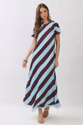 Diagonal Stripe Maxi Dress