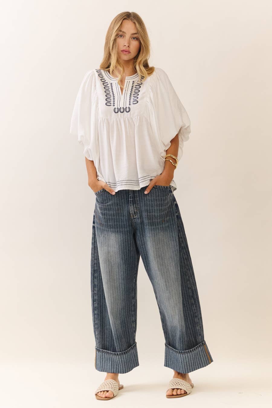 The Striped Barrel Carpenter Culottes Pants